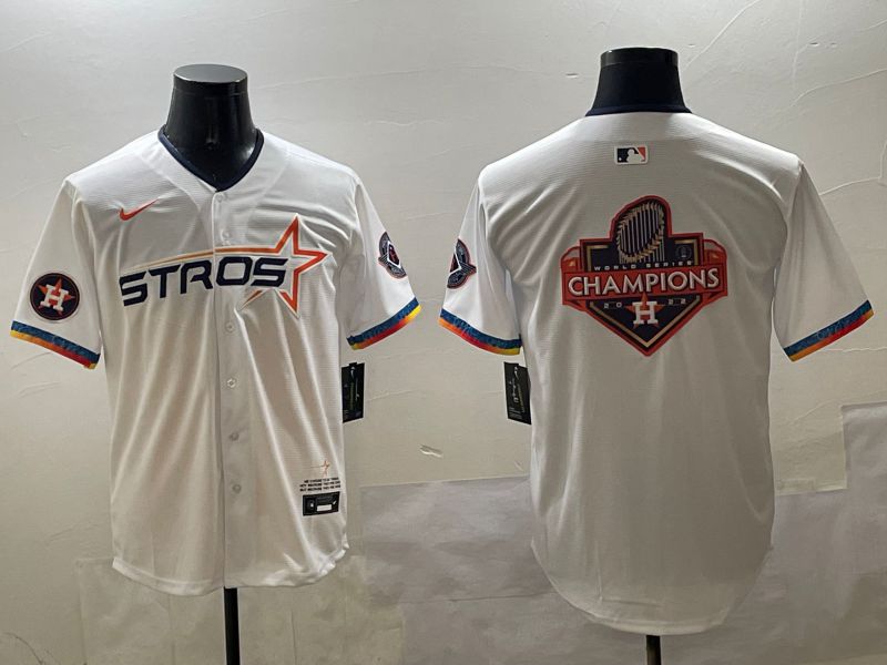Men Houston Astros Blank White Fourth generation Joint Name 2025 Nike MLB Jersey style 18